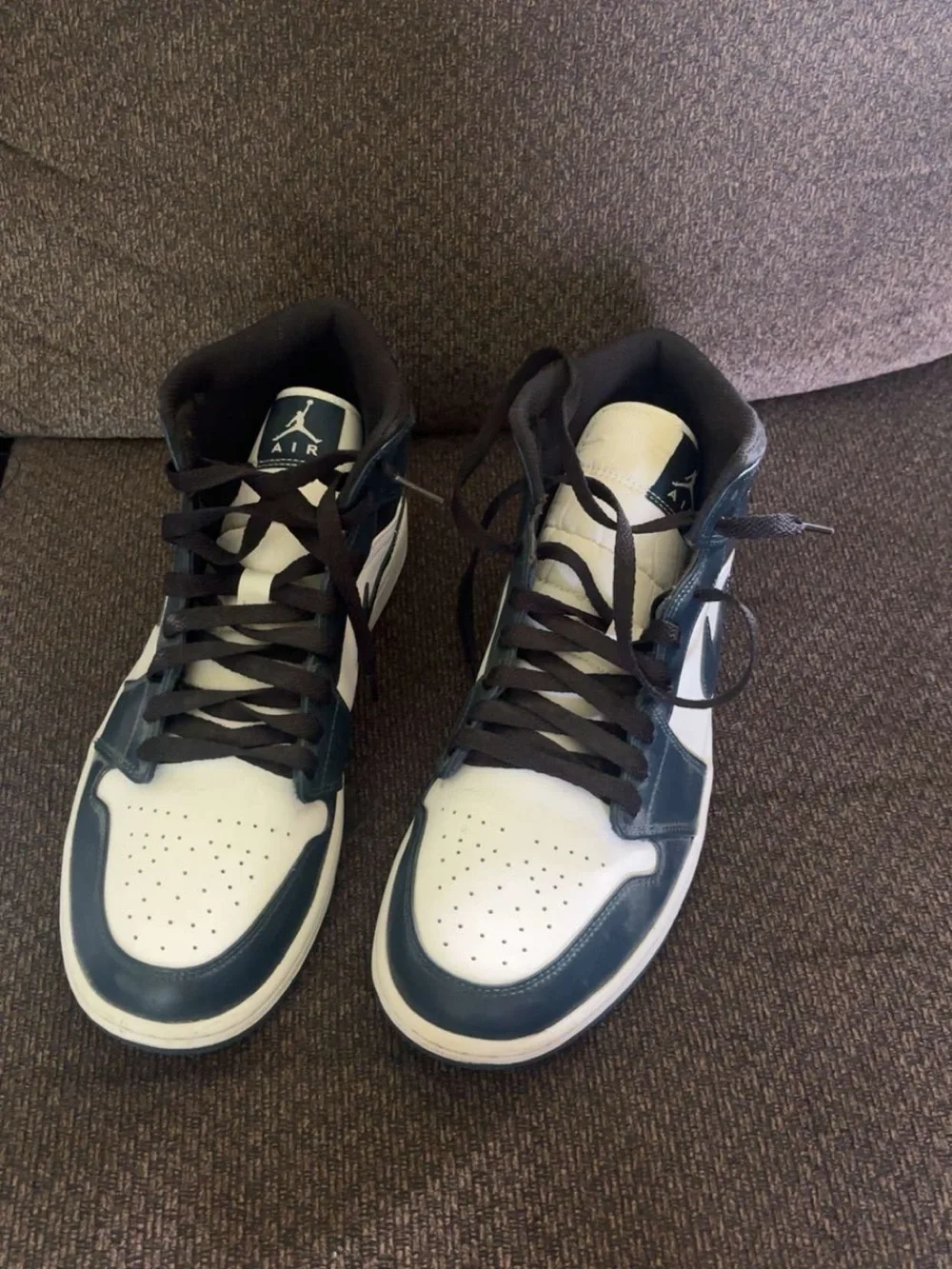 Jordan 1 Mid Armory Navy Sneakers - Navy & White.